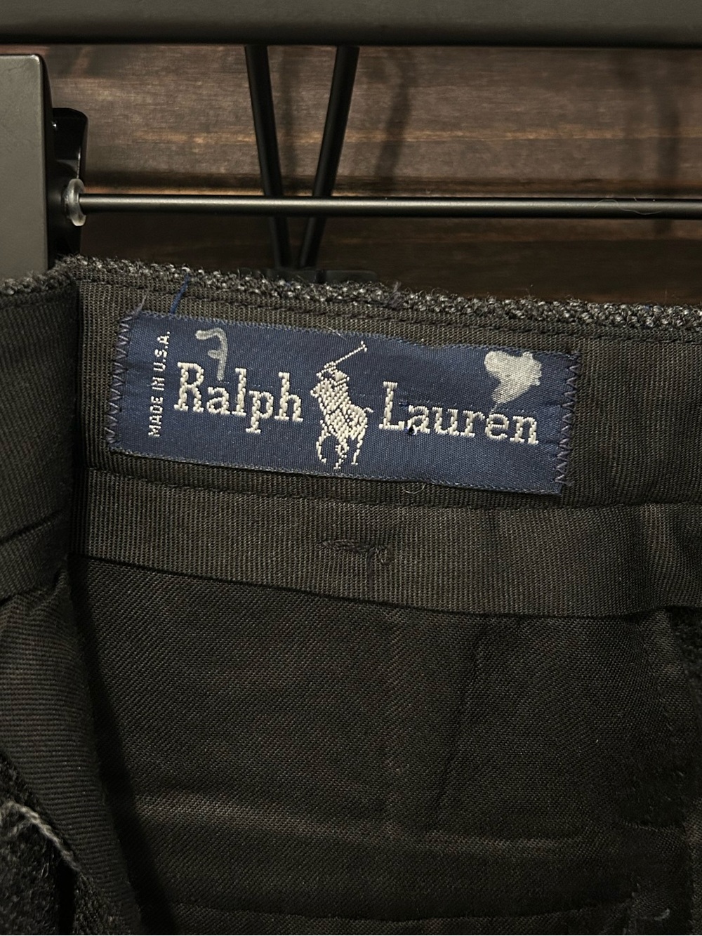 Vintage Ralph Lauren High Rise Ankle Wool Trousers USA Charcoal Gray 80s 90s - Picture 5 of 10